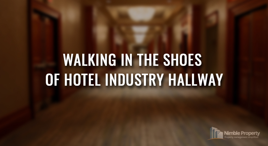 walking in the shoes of hotel industry hallway